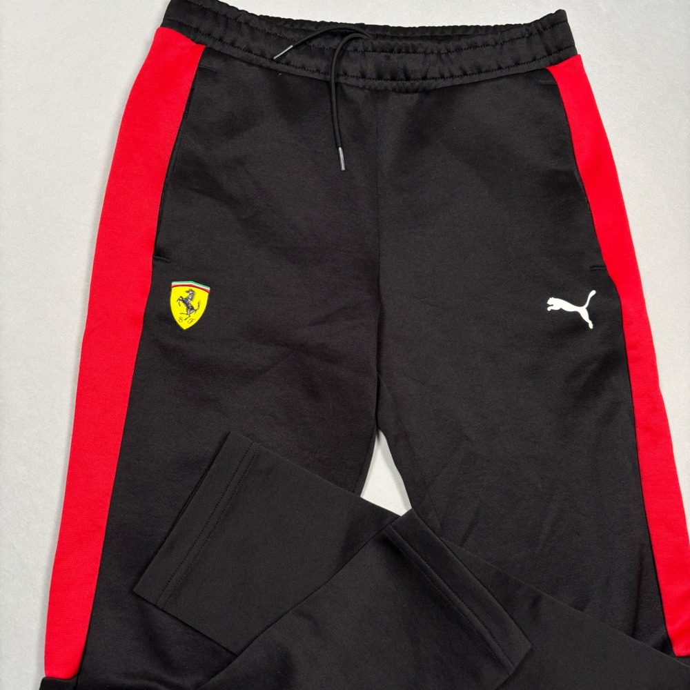 Puma Ferrari Sweatpants Men Small Black Red Scuderia Racing Track Pants